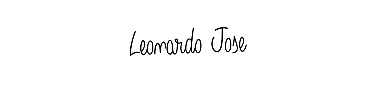 The best way (Angelique-Rose-font-FFP) to make a short signature is to pick only two or three words in your name. The name Leonardo Jose include a total of six letters. For converting this name. Leonardo Jose signature style 5 images and pictures png