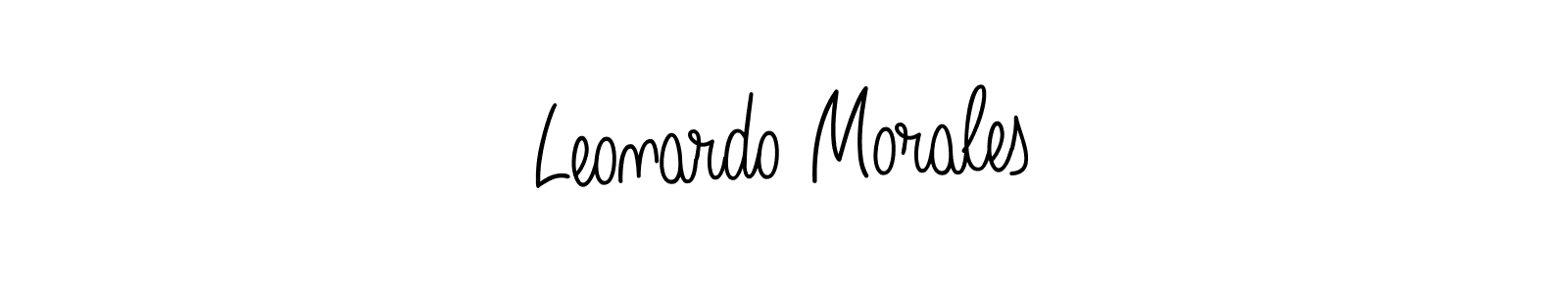 Leonardo Morales stylish signature style. Best Handwritten Sign (Angelique-Rose-font-FFP) for my name. Handwritten Signature Collection Ideas for my name Leonardo Morales. Leonardo Morales signature style 5 images and pictures png