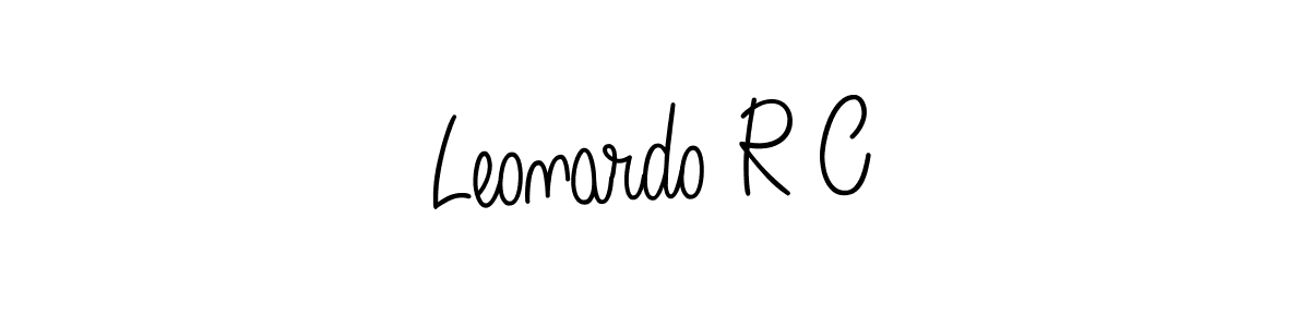 How to make Leonardo R C name signature. Use Angelique-Rose-font-FFP style for creating short signs online. This is the latest handwritten sign. Leonardo R C signature style 5 images and pictures png