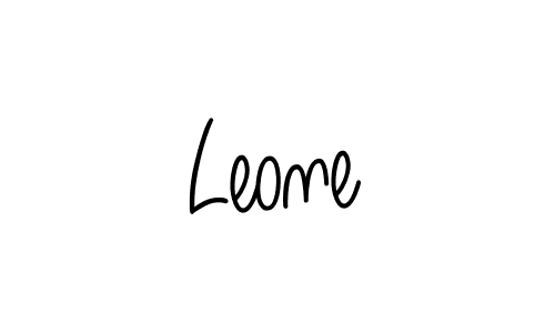 How to make Leone name signature. Use Angelique-Rose-font-FFP style for creating short signs online. This is the latest handwritten sign. Leone signature style 5 images and pictures png