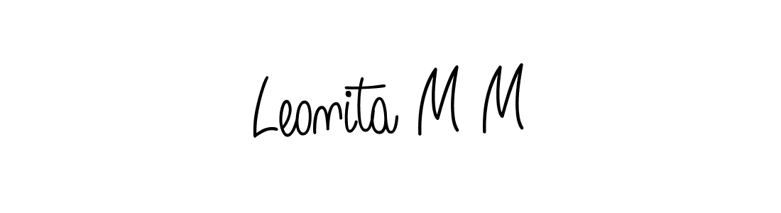 Make a beautiful signature design for name Leonita M M. With this signature (Angelique-Rose-font-FFP) style, you can create a handwritten signature for free. Leonita M M signature style 5 images and pictures png