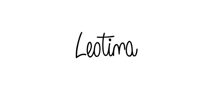 You should practise on your own different ways (Angelique-Rose-font-FFP) to write your name (Leotina) in signature. don't let someone else do it for you. Leotina signature style 5 images and pictures png
