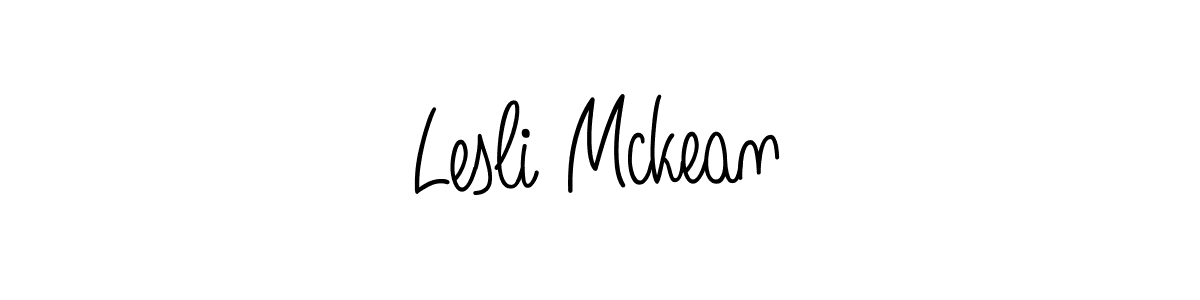 Make a beautiful signature design for name Lesli Mckean. With this signature (Angelique-Rose-font-FFP) style, you can create a handwritten signature for free. Lesli Mckean signature style 5 images and pictures png