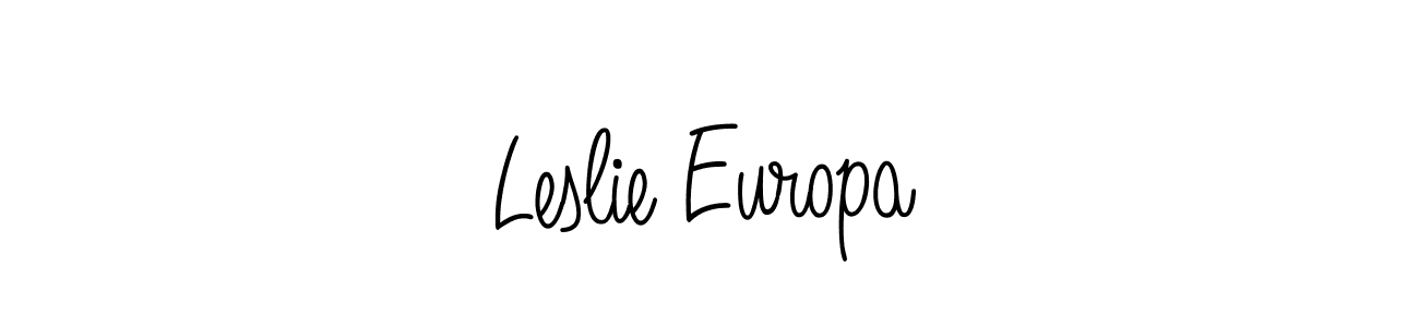 Also You can easily find your signature by using the search form. We will create Leslie Europa name handwritten signature images for you free of cost using Angelique-Rose-font-FFP sign style. Leslie Europa signature style 5 images and pictures png