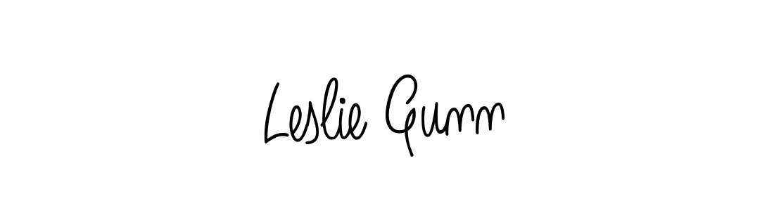 You should practise on your own different ways (Angelique-Rose-font-FFP) to write your name (Leslie Gunn) in signature. don't let someone else do it for you. Leslie Gunn signature style 5 images and pictures png