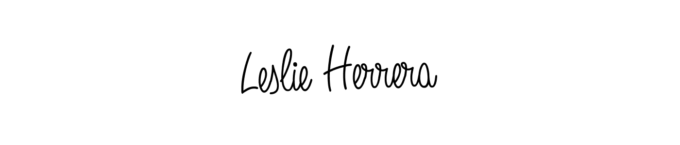 Use a signature maker to create a handwritten signature online. With this signature software, you can design (Angelique-Rose-font-FFP) your own signature for name Leslie Herrera. Leslie Herrera signature style 5 images and pictures png