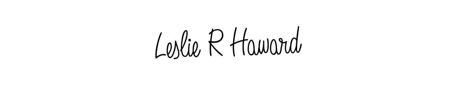 Use a signature maker to create a handwritten signature online. With this signature software, you can design (Angelique-Rose-font-FFP) your own signature for name Leslie R Haward. Leslie R Haward signature style 5 images and pictures png