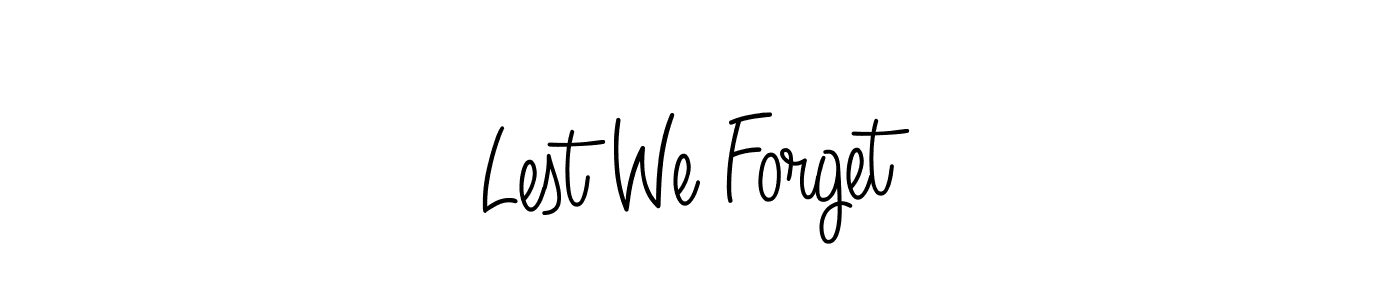 Make a beautiful signature design for name Lest We Forget. With this signature (Angelique-Rose-font-FFP) style, you can create a handwritten signature for free. Lest We Forget signature style 5 images and pictures png