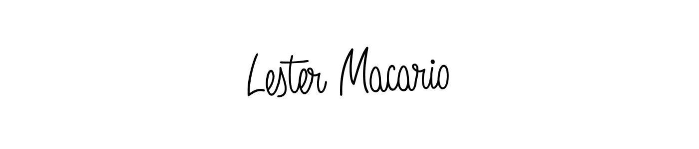 Lester Macario stylish signature style. Best Handwritten Sign (Angelique-Rose-font-FFP) for my name. Handwritten Signature Collection Ideas for my name Lester Macario. Lester Macario signature style 5 images and pictures png