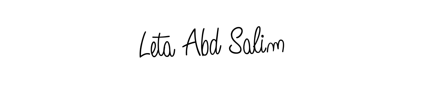 Also You can easily find your signature by using the search form. We will create Leta Abd Salim name handwritten signature images for you free of cost using Angelique-Rose-font-FFP sign style. Leta Abd Salim signature style 5 images and pictures png