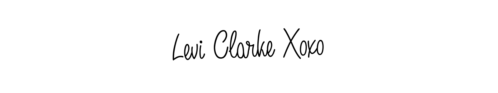 How to make Levi Clarke Xoxo name signature. Use Angelique-Rose-font-FFP style for creating short signs online. This is the latest handwritten sign. Levi Clarke Xoxo signature style 5 images and pictures png