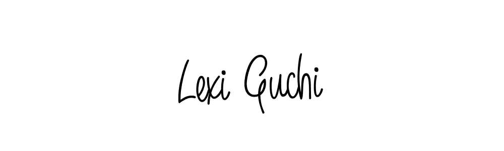 You should practise on your own different ways (Angelique-Rose-font-FFP) to write your name (Lexi Guchi) in signature. don't let someone else do it for you. Lexi Guchi signature style 5 images and pictures png