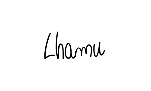 You should practise on your own different ways (Angelique-Rose-font-FFP) to write your name (Lhamu) in signature. don't let someone else do it for you. Lhamu signature style 5 images and pictures png