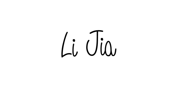 Li Jia stylish signature style. Best Handwritten Sign (Angelique-Rose-font-FFP) for my name. Handwritten Signature Collection Ideas for my name Li Jia. Li Jia signature style 5 images and pictures png