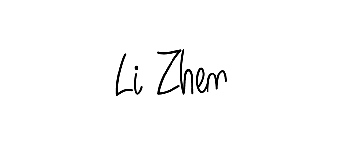 The best way (Angelique-Rose-font-FFP) to make a short signature is to pick only two or three words in your name. The name Li Zhen include a total of six letters. For converting this name. Li Zhen signature style 5 images and pictures png