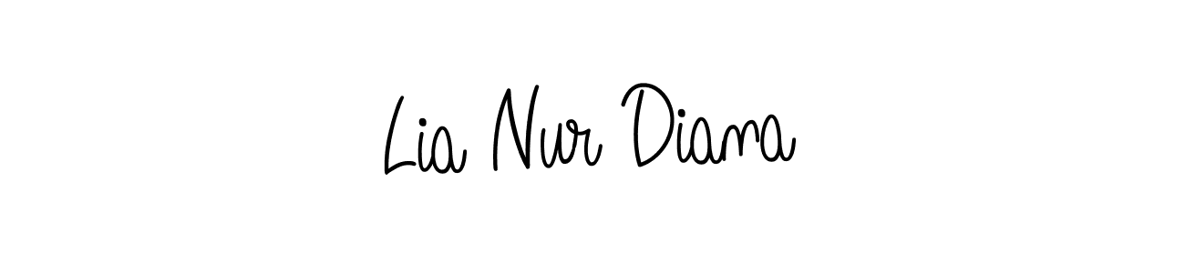 The best way (Angelique-Rose-font-FFP) to make a short signature is to pick only two or three words in your name. The name Lia Nur Diana include a total of six letters. For converting this name. Lia Nur Diana signature style 5 images and pictures png