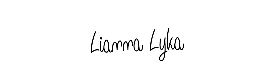You should practise on your own different ways (Angelique-Rose-font-FFP) to write your name (Lianna Lyka) in signature. don't let someone else do it for you. Lianna Lyka signature style 5 images and pictures png
