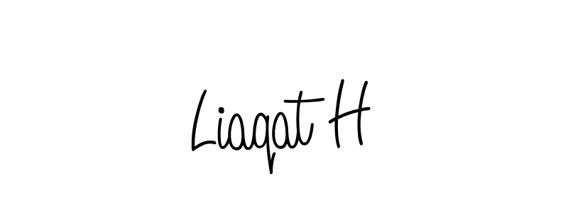 The best way (Angelique-Rose-font-FFP) to make a short signature is to pick only two or three words in your name. The name Liaqat H include a total of six letters. For converting this name. Liaqat H signature style 5 images and pictures png