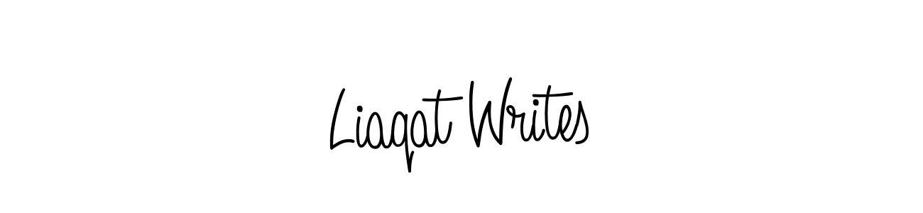 Use a signature maker to create a handwritten signature online. With this signature software, you can design (Angelique-Rose-font-FFP) your own signature for name Liaqat Writes. Liaqat Writes signature style 5 images and pictures png