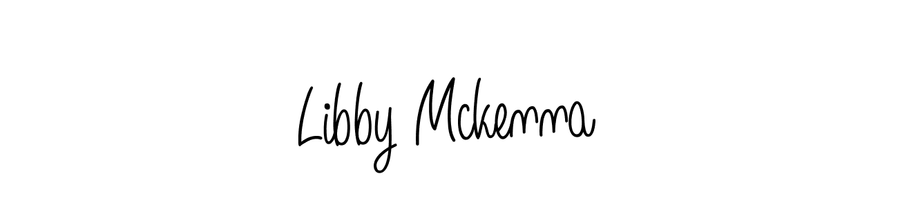 The best way (Angelique-Rose-font-FFP) to make a short signature is to pick only two or three words in your name. The name Libby Mckenna include a total of six letters. For converting this name. Libby Mckenna signature style 5 images and pictures png