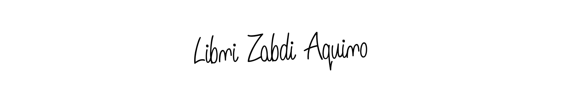 You should practise on your own different ways (Angelique-Rose-font-FFP) to write your name (Libni Zabdi Aquino) in signature. don't let someone else do it for you. Libni Zabdi Aquino signature style 5 images and pictures png