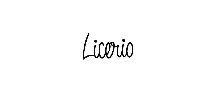 How to make Licerio name signature. Use Angelique-Rose-font-FFP style for creating short signs online. This is the latest handwritten sign. Licerio signature style 5 images and pictures png