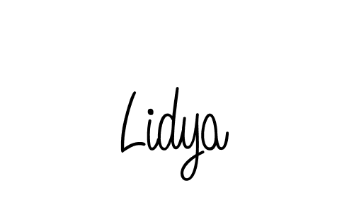 Use a signature maker to create a handwritten signature online. With this signature software, you can design (Angelique-Rose-font-FFP) your own signature for name Lidya. Lidya signature style 5 images and pictures png