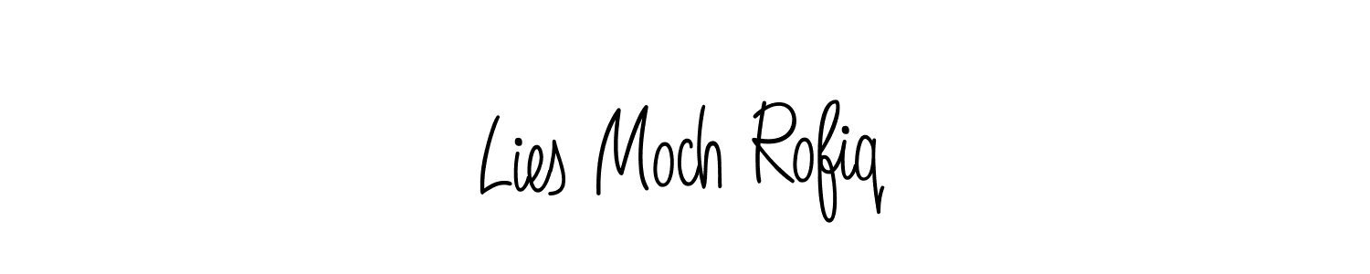 Make a beautiful signature design for name Lies Moch Rofiq. With this signature (Angelique-Rose-font-FFP) style, you can create a handwritten signature for free. Lies Moch Rofiq signature style 5 images and pictures png