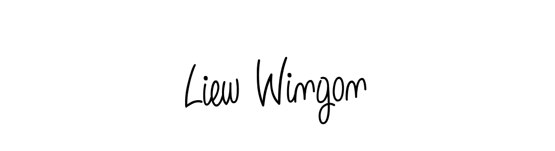 You should practise on your own different ways (Angelique-Rose-font-FFP) to write your name (Liew Wingon) in signature. don't let someone else do it for you. Liew Wingon signature style 5 images and pictures png