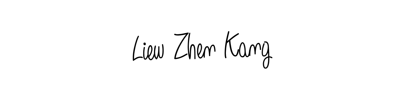Make a beautiful signature design for name Liew Zhen Kang. With this signature (Angelique-Rose-font-FFP) style, you can create a handwritten signature for free. Liew Zhen Kang signature style 5 images and pictures png