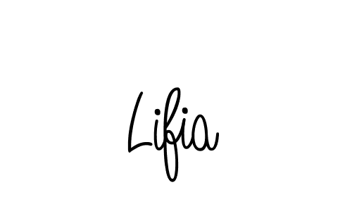 Use a signature maker to create a handwritten signature online. With this signature software, you can design (Angelique-Rose-font-FFP) your own signature for name Lifia. Lifia signature style 5 images and pictures png