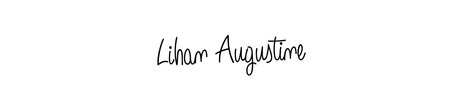 The best way (Angelique-Rose-font-FFP) to make a short signature is to pick only two or three words in your name. The name Lihan Augustine include a total of six letters. For converting this name. Lihan Augustine signature style 5 images and pictures png