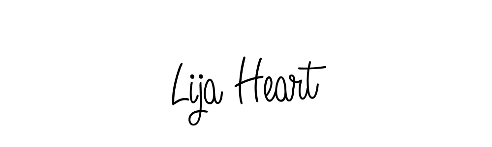 How to make Lija Heart name signature. Use Angelique-Rose-font-FFP style for creating short signs online. This is the latest handwritten sign. Lija Heart signature style 5 images and pictures png