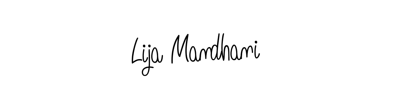 Lija Mandhani stylish signature style. Best Handwritten Sign (Angelique-Rose-font-FFP) for my name. Handwritten Signature Collection Ideas for my name Lija Mandhani. Lija Mandhani signature style 5 images and pictures png