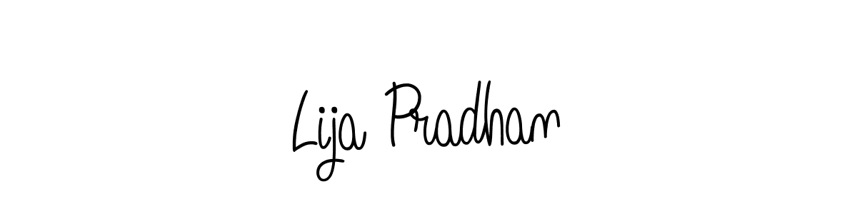 Lija Pradhan stylish signature style. Best Handwritten Sign (Angelique-Rose-font-FFP) for my name. Handwritten Signature Collection Ideas for my name Lija Pradhan. Lija Pradhan signature style 5 images and pictures png