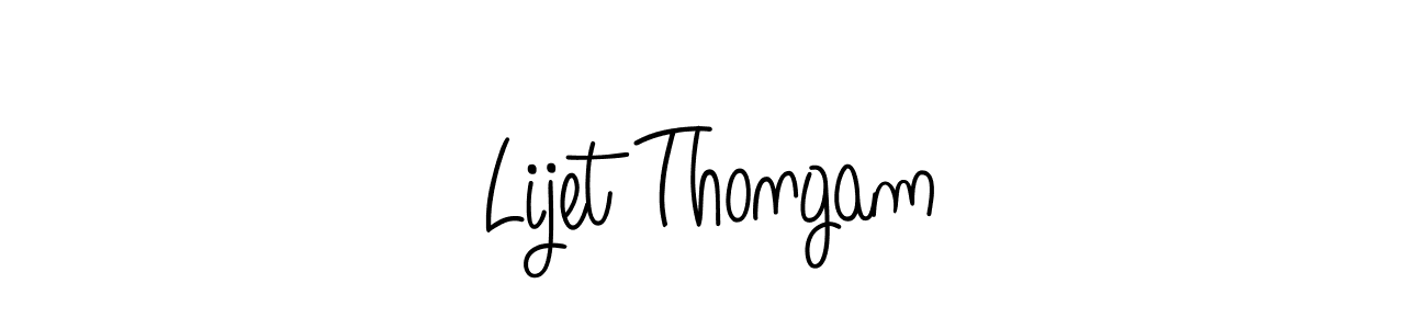How to make Lijet Thongam name signature. Use Angelique-Rose-font-FFP style for creating short signs online. This is the latest handwritten sign. Lijet Thongam signature style 5 images and pictures png