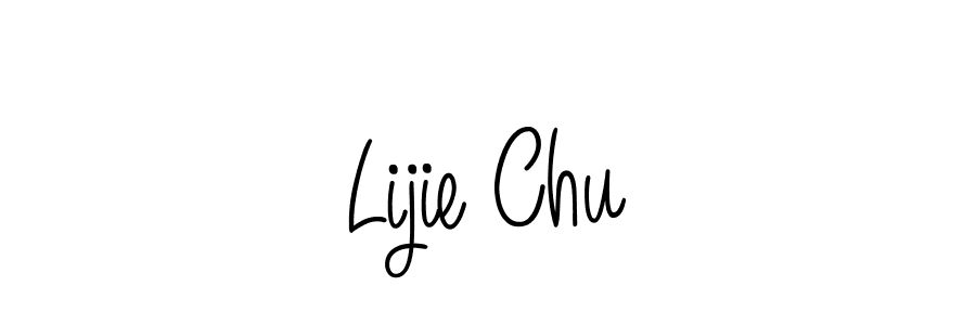 You should practise on your own different ways (Angelique-Rose-font-FFP) to write your name (Lijie Chu) in signature. don't let someone else do it for you. Lijie Chu signature style 5 images and pictures png