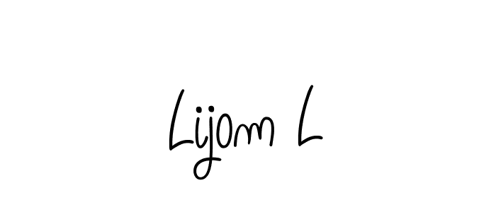 You should practise on your own different ways (Angelique-Rose-font-FFP) to write your name (Lijom L) in signature. don't let someone else do it for you. Lijom L signature style 5 images and pictures png