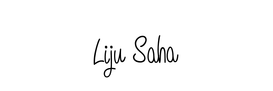 Use a signature maker to create a handwritten signature online. With this signature software, you can design (Angelique-Rose-font-FFP) your own signature for name Liju Saha. Liju Saha signature style 5 images and pictures png