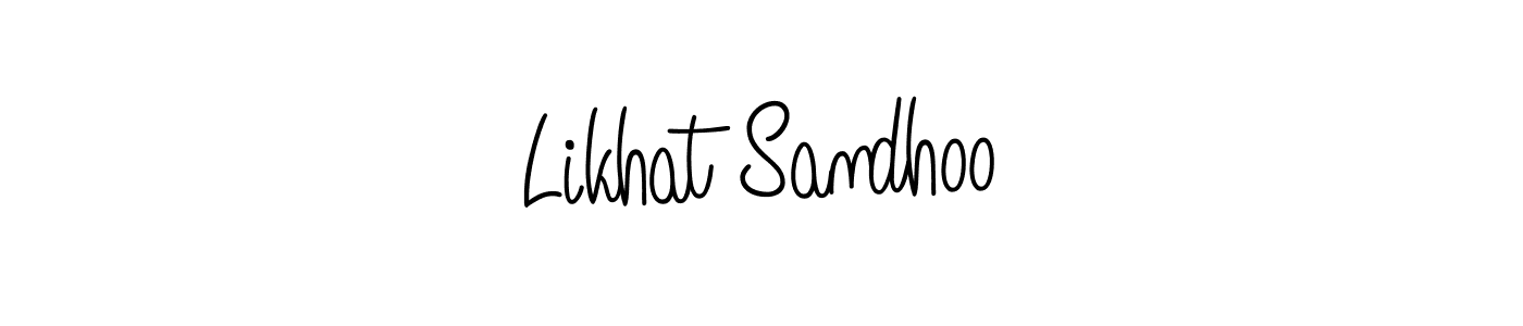 How to make Likhat Sandhoo name signature. Use Angelique-Rose-font-FFP style for creating short signs online. This is the latest handwritten sign. Likhat Sandhoo signature style 5 images and pictures png