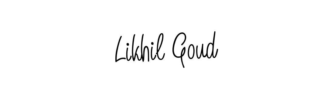 You should practise on your own different ways (Angelique-Rose-font-FFP) to write your name (Likhil Goud) in signature. don't let someone else do it for you. Likhil Goud signature style 5 images and pictures png
