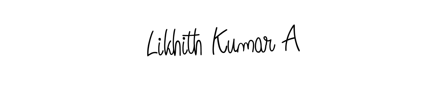 Design your own signature with our free online signature maker. With this signature software, you can create a handwritten (Angelique-Rose-font-FFP) signature for name Likhith Kumar A. Likhith Kumar A signature style 5 images and pictures png