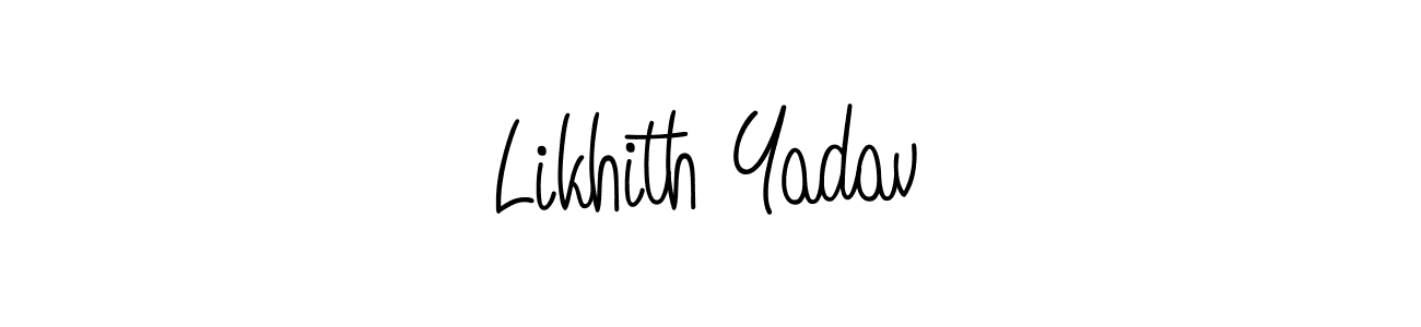 Use a signature maker to create a handwritten signature online. With this signature software, you can design (Angelique-Rose-font-FFP) your own signature for name Likhith Yadav. Likhith Yadav signature style 5 images and pictures png