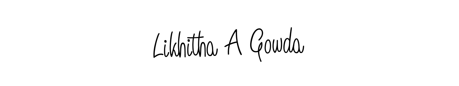 The best way (Angelique-Rose-font-FFP) to make a short signature is to pick only two or three words in your name. The name Likhitha A Gowda include a total of six letters. For converting this name. Likhitha A Gowda signature style 5 images and pictures png
