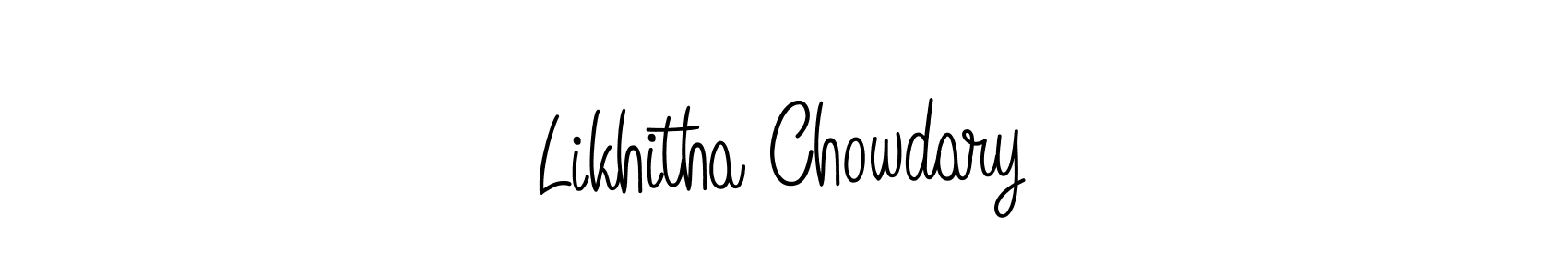 Design your own signature with our free online signature maker. With this signature software, you can create a handwritten (Angelique-Rose-font-FFP) signature for name Likhitha Chowdary. Likhitha Chowdary signature style 5 images and pictures png