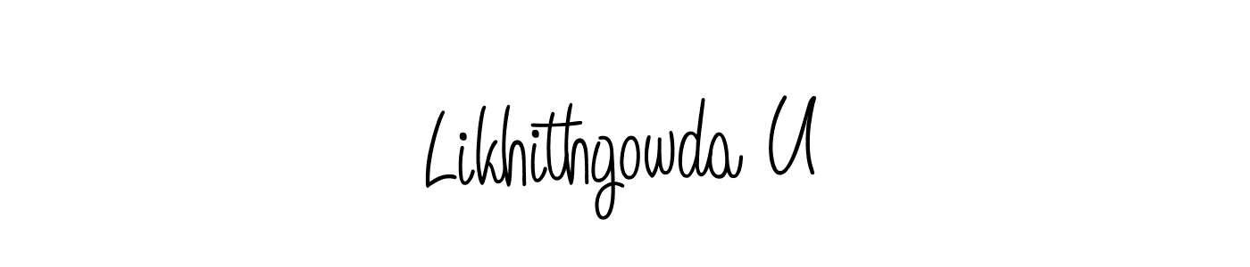 Create a beautiful signature design for name Likhithgowda U. With this signature (Angelique-Rose-font-FFP) fonts, you can make a handwritten signature for free. Likhithgowda U signature style 5 images and pictures png