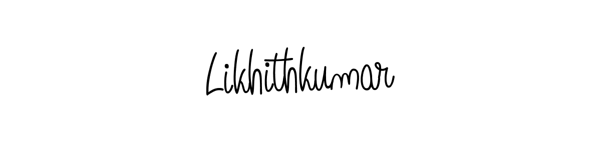 How to make Likhithkumar name signature. Use Angelique-Rose-font-FFP style for creating short signs online. This is the latest handwritten sign. Likhithkumar signature style 5 images and pictures png