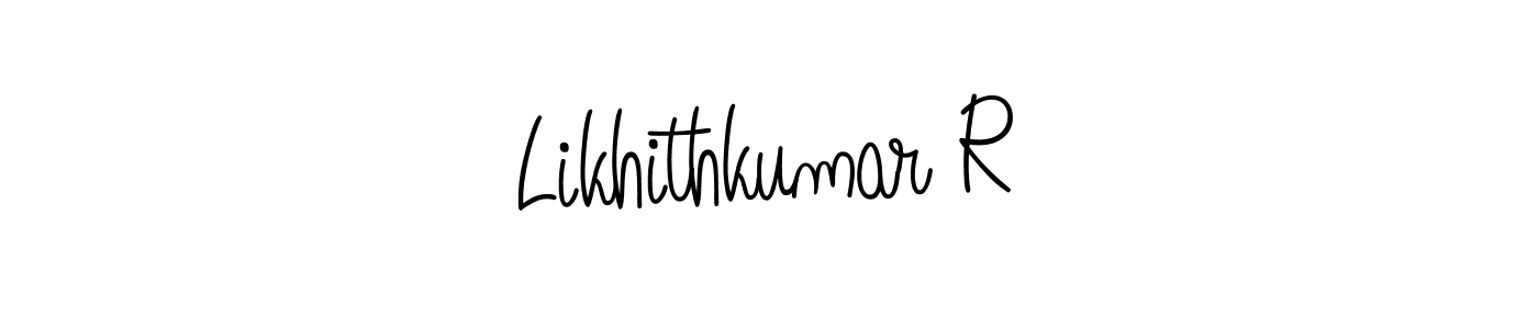 This is the best signature style for the Likhithkumar R name. Also you like these signature font (Angelique-Rose-font-FFP). Mix name signature. Likhithkumar R signature style 5 images and pictures png