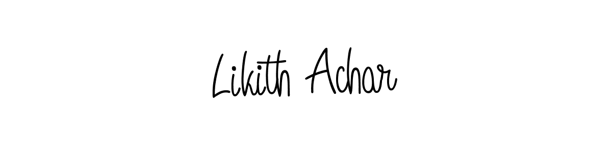 You should practise on your own different ways (Angelique-Rose-font-FFP) to write your name (Likith Achar) in signature. don't let someone else do it for you. Likith Achar signature style 5 images and pictures png