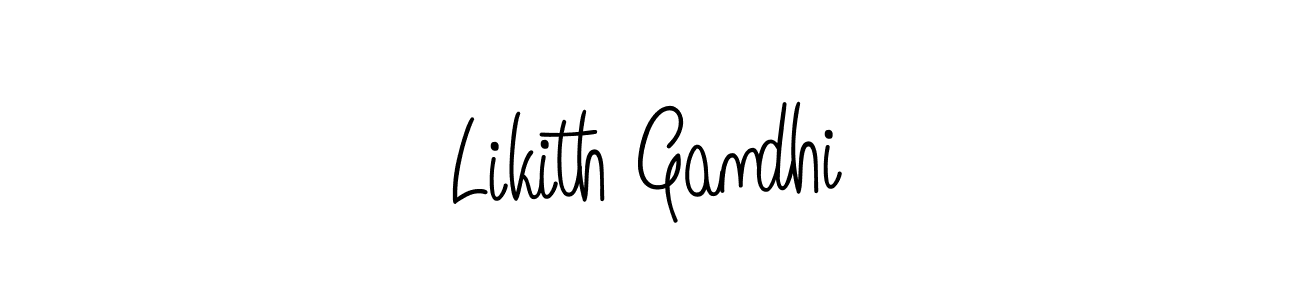 How to make Likith Gandhi name signature. Use Angelique-Rose-font-FFP style for creating short signs online. This is the latest handwritten sign. Likith Gandhi signature style 5 images and pictures png